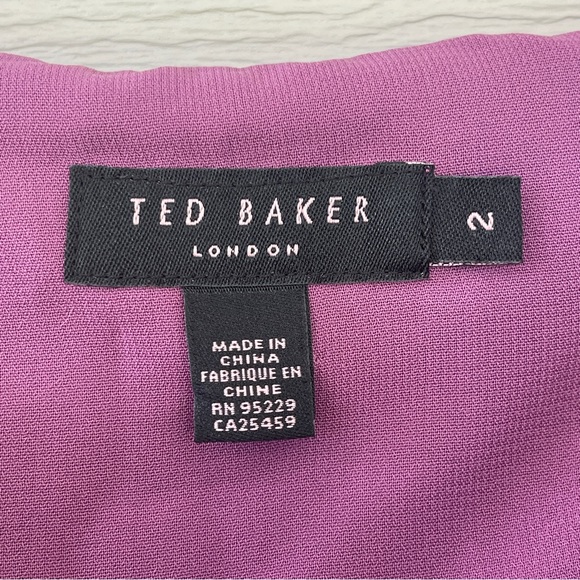 Ted Baker London Silk Crepe Flowy Elegant Formal Dress Size 2 - Picture 4 of 14